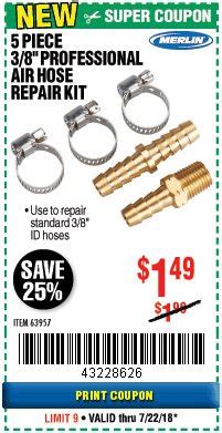 Harbor Freight Air Hose Repair Kit. Save on this Compressed Air Dryer. 
